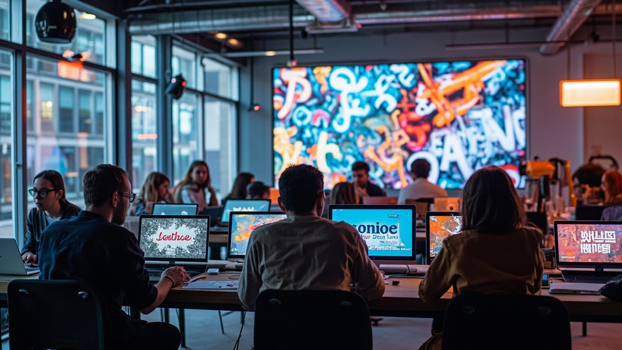 Creative workspace using text styles